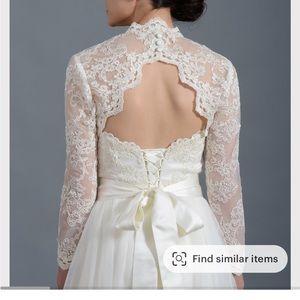 Ivory long sleeve lace bolero/jacket